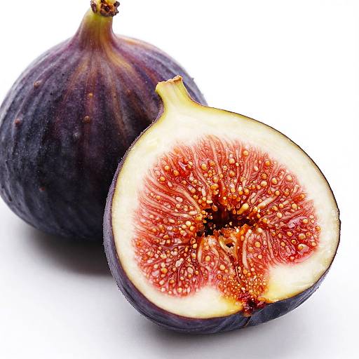 Close-up of Fresh Figs with White Background