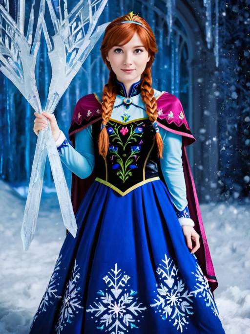 Woman in Anna Costume from Frozen Cosplay