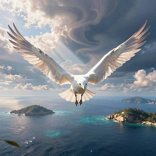 Falcor Soaring Over Crystal Ocean