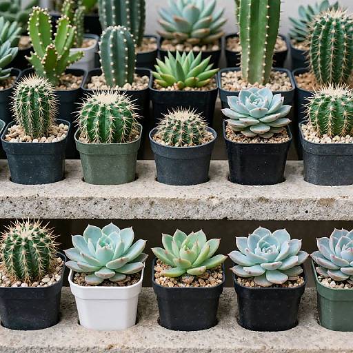 Textured Succulents and Cacti Display