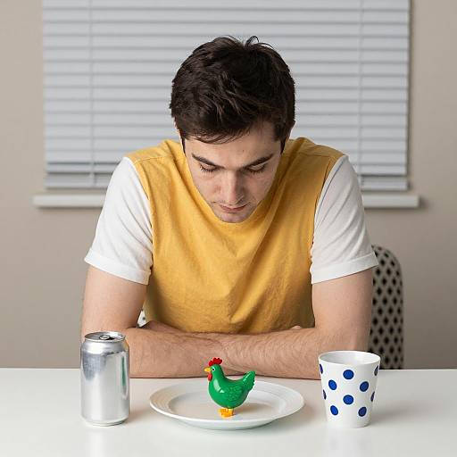 Casual Table Setting with Man