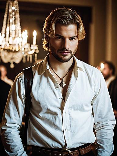 Handsome Man at Medieval-Themed Party