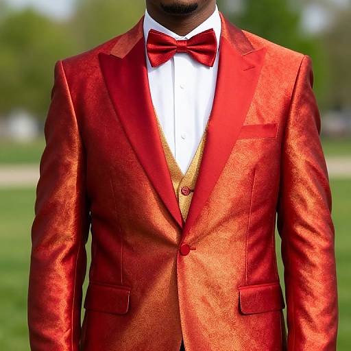 Tacky Prom Outfit in Red Gold