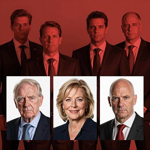 Formal Professional Portraits with Red Background