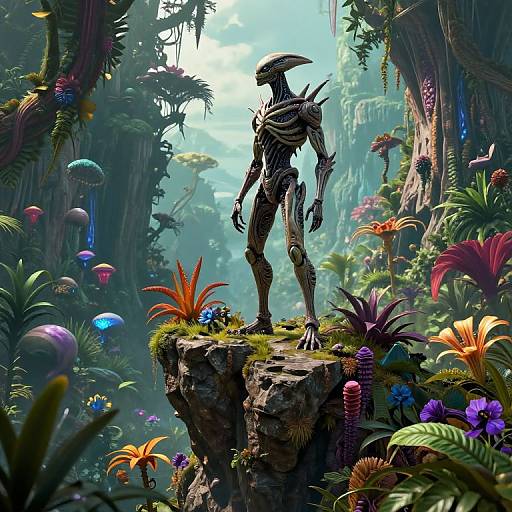 Xenomorph on Alien Jungle Cliff