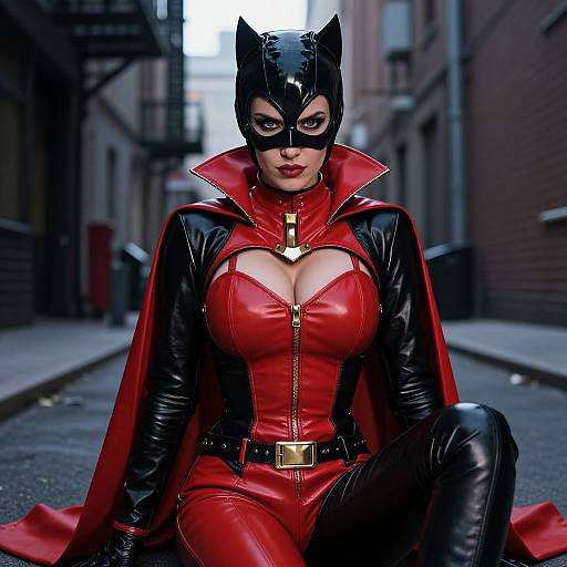 Stylish Catwoman in Gotham Alley