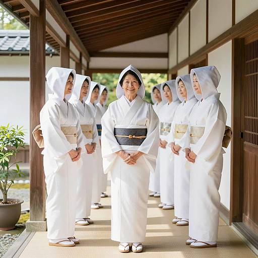 Joyful Woman in Traditional Japanese Attire
