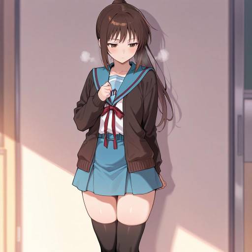 Winter School Uniform Genderswap Illustration