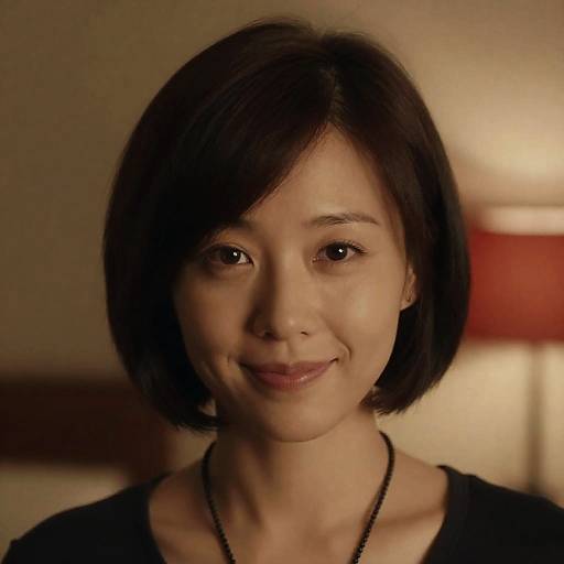 Portrait of Woman with Short Dark Hair