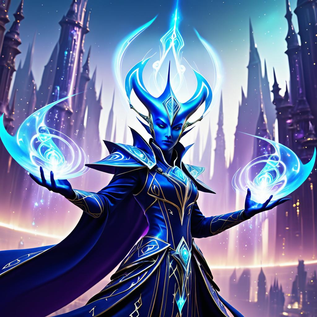 Eldar Warlock Portrait with Energetic Aura