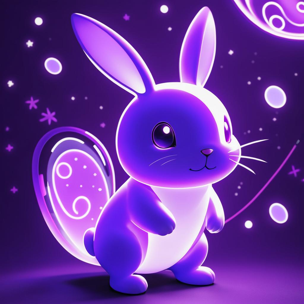 Radiant Anime-Inspired Purple Rabbit