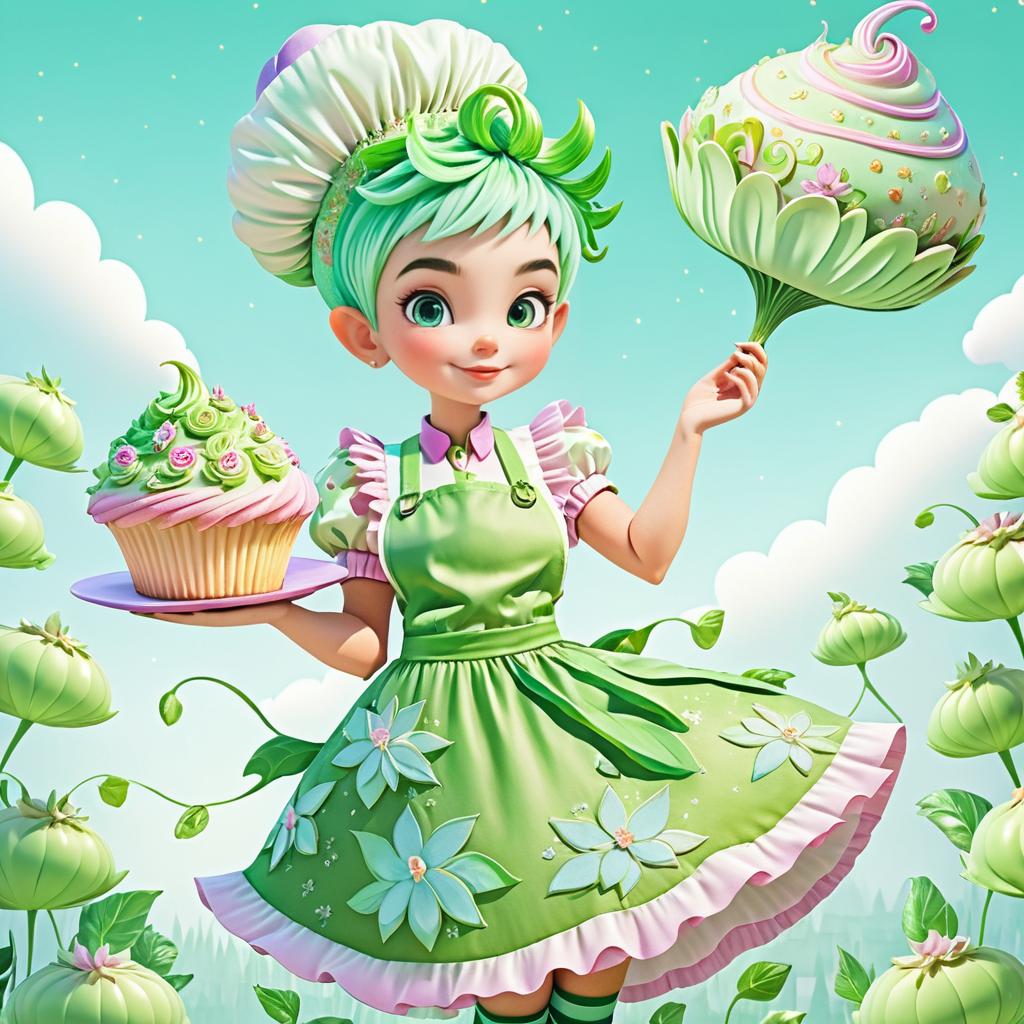 Whimsical Fairy Chef Illustration