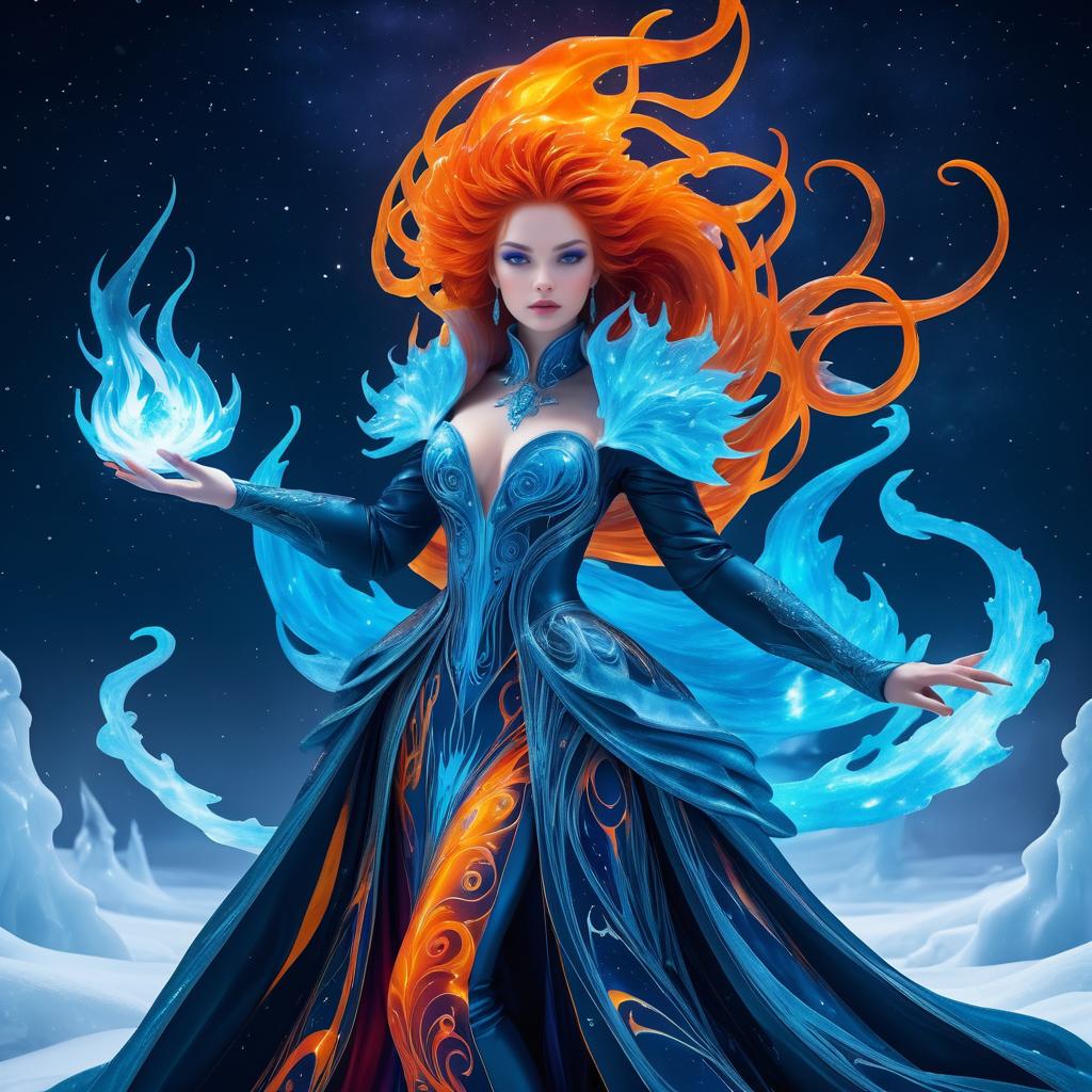 Blazing Ice Sorceress in Neo-Fauvism