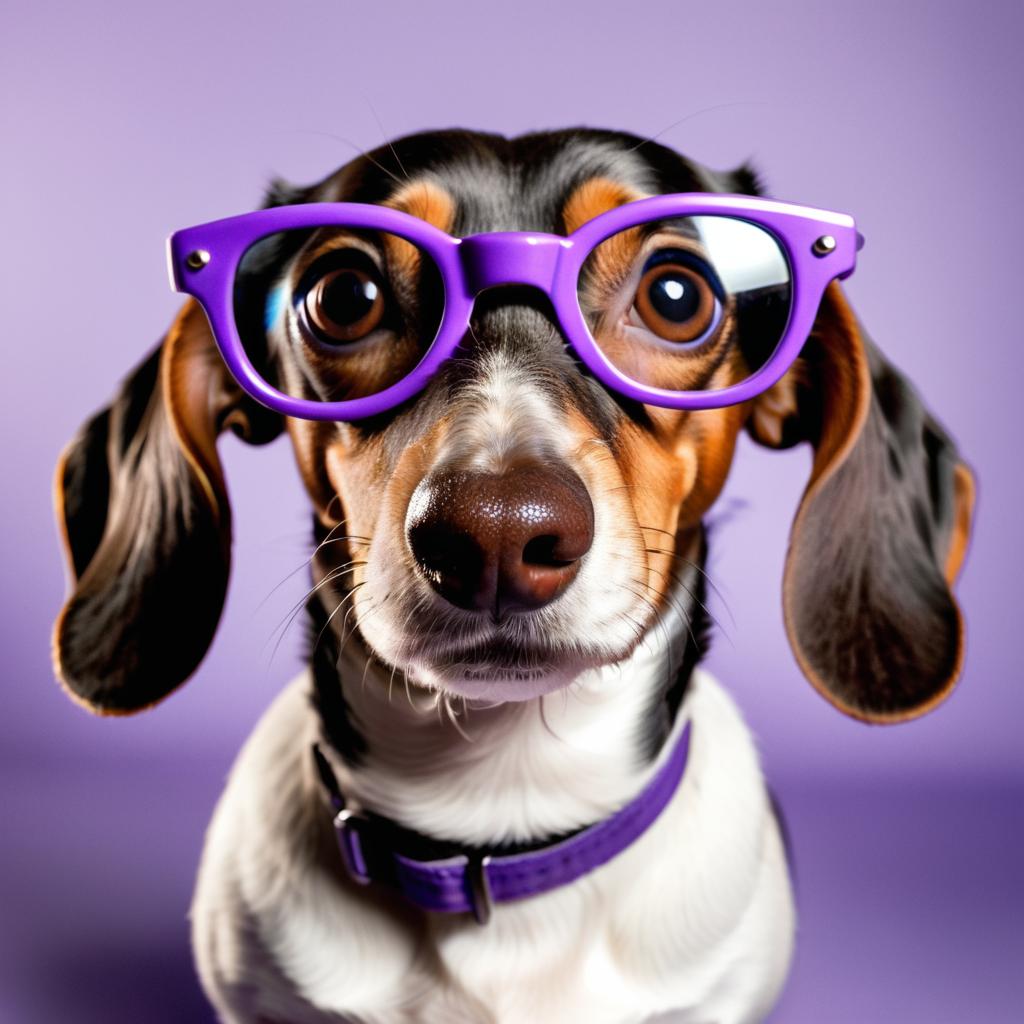 Exaggerated Dachshund in Studio Portrait