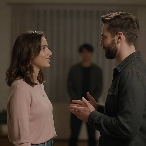 Intimate Moment in Dimly Lit Room