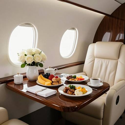 Luxurious Gulfstream Jet Breakfast Interior