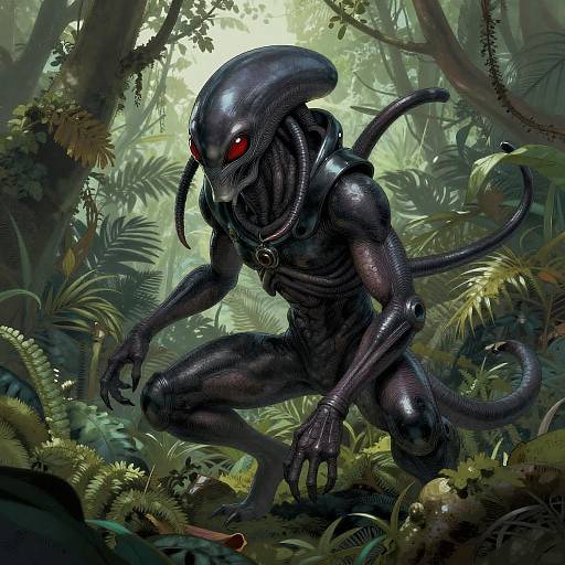 Stealthy Alien Predator in Jungle