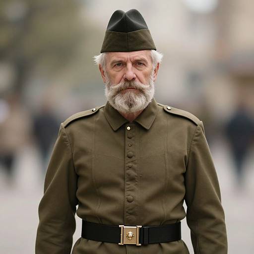 White-Haired Male Ringmaster in Uniform