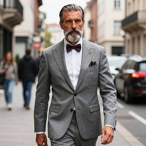Elegant Man in Tailored Gray Suit