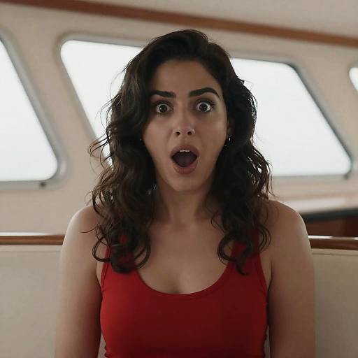 Surprised Woman on Boat