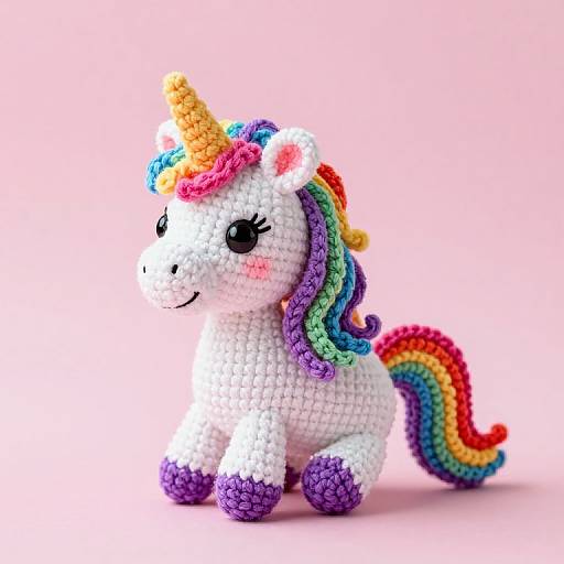 Crocheted Rainbow Unicorn Toy