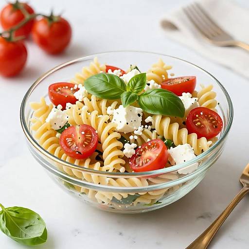 Caprese Fusilli Salad in Elegant Bowl