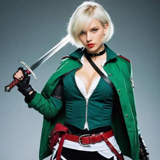 Warrior Girl with Rapier and Tattoo