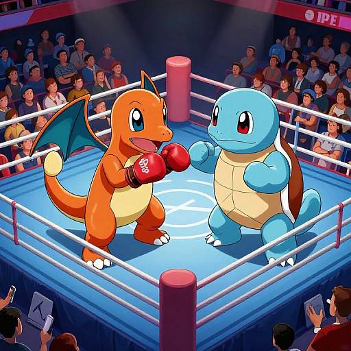 Charmander vs Squirtle Boxing Battle
