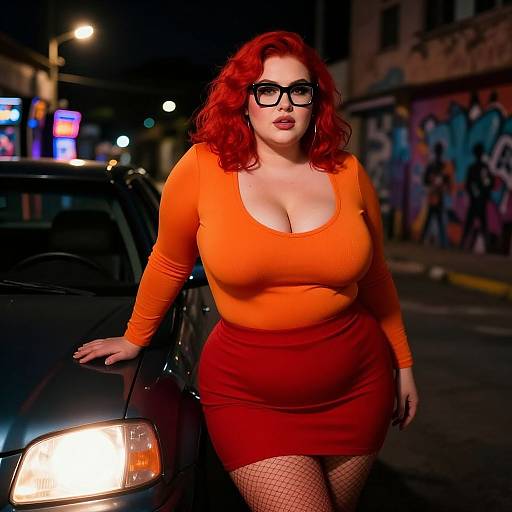 Neon Night Streets with Bold Character