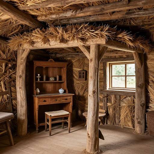 Medieval Interior of Old Sod House