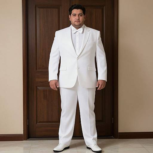 Plus Size Man in White Suit