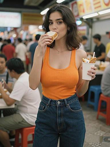 Vibrant Street Food Style in Singapore