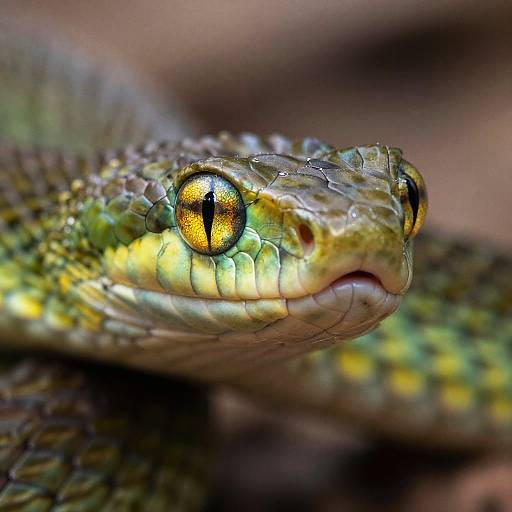 Macro Close-Up of Vibrant Snake Eyes
