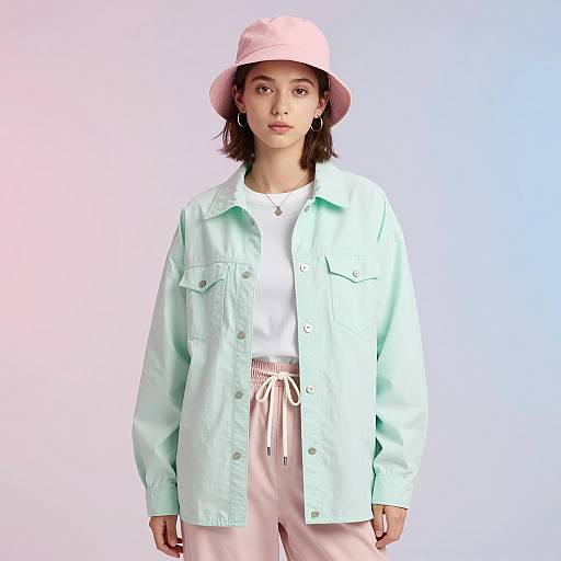 Pastel Fashion Portrait with Gradient Background