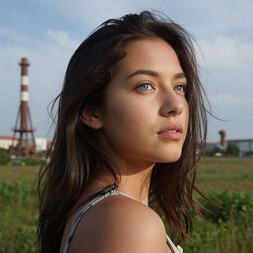 Bug's-Eye View: Serene Hispanic Woman