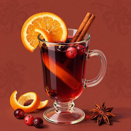 Baroque Cranberry Mulled Wine Illustration