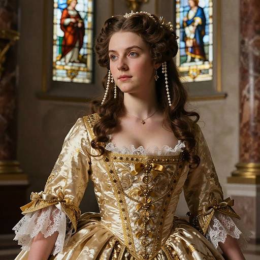 Baroque Portrait of Noblewoman in Gold
