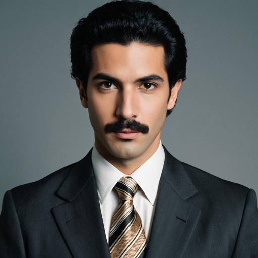 Man in Formal Suit with Mustache