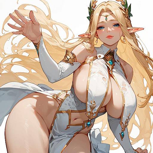 Blonde Elf Girl in Revealing Outfit