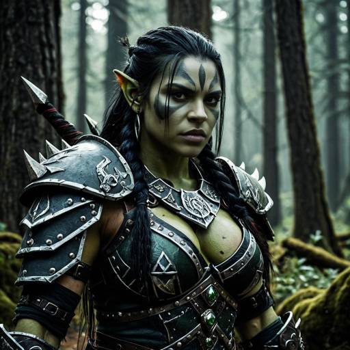 Fierce Female Orc in Ancient Forest