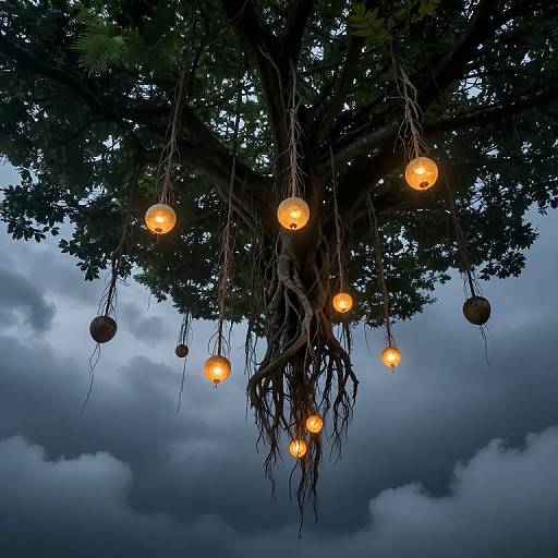 Upside Down Glowing Tree Roots