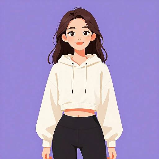 Smiling Woman in Casual Hoodie