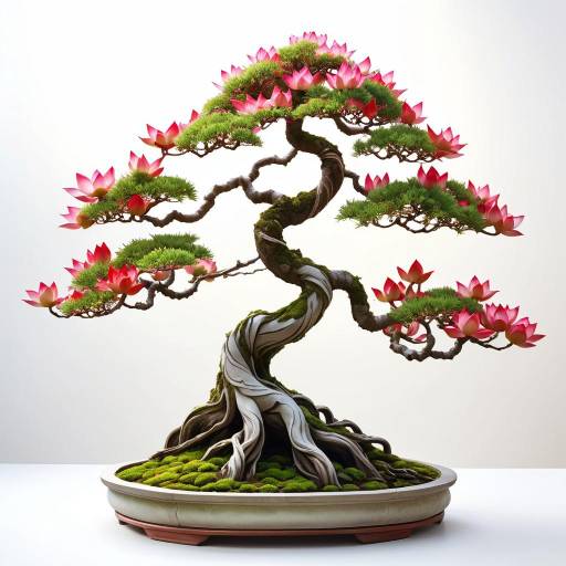 Ethereal Bonsai Tree with Vibrant Flowers Ethereal Bonsai Tree with Vibrant Flowers