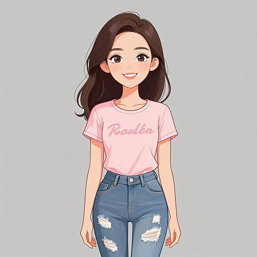 Smiling Woman in Casual Outfit