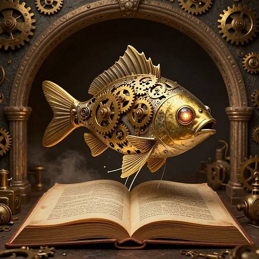Steampunk Clockwork Fish in Fantasy