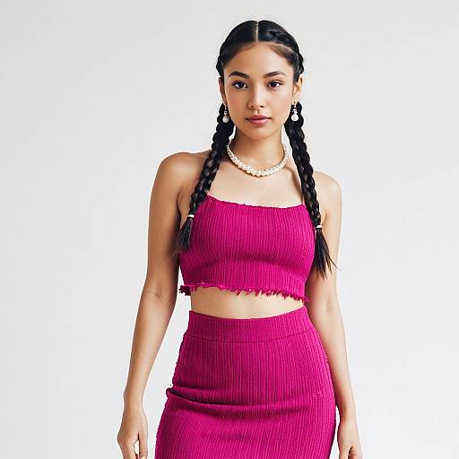 Contemporary Chic Fuchsia Two-Piece Set