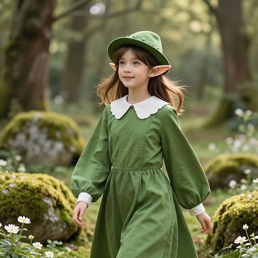 Graceful Female Elf in Forest