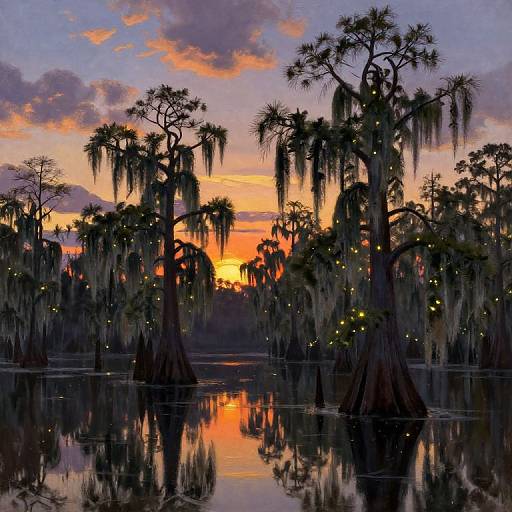 Louisiana Bayou Sunset by Kinkade