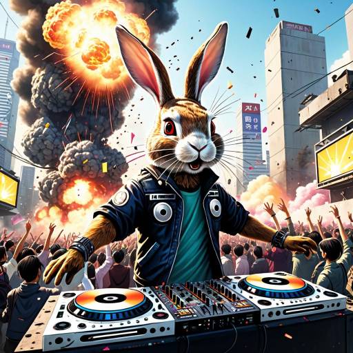 DJ Rabbit Playing in Explosive Urban Party