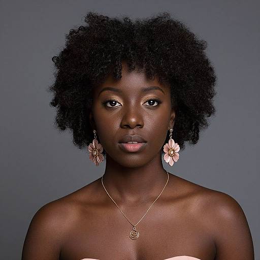 Elegant Dark-Skinned Woman with Jewelry